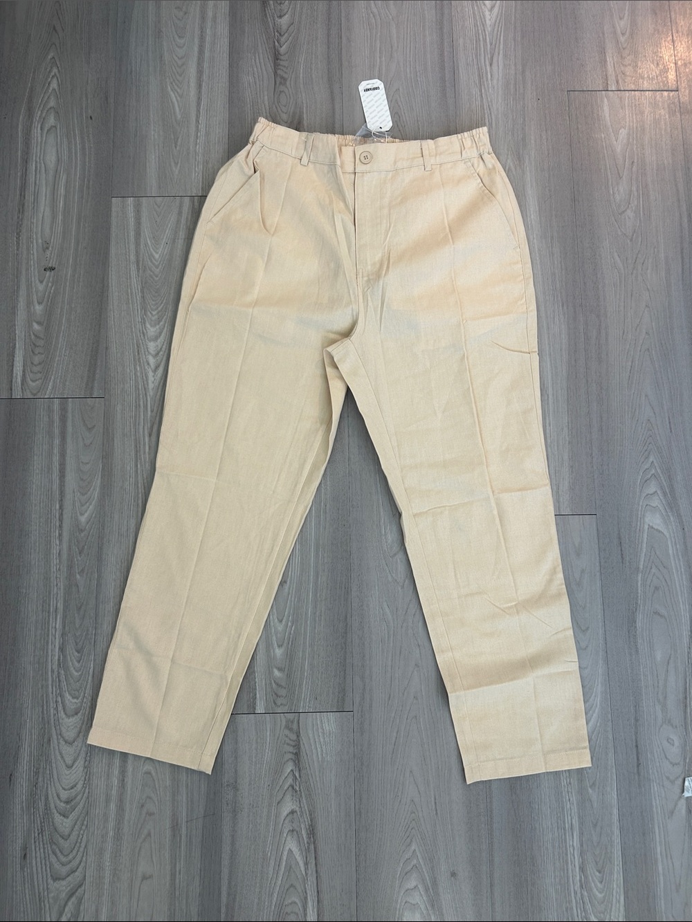 Men's Beige Casual Linen Pants